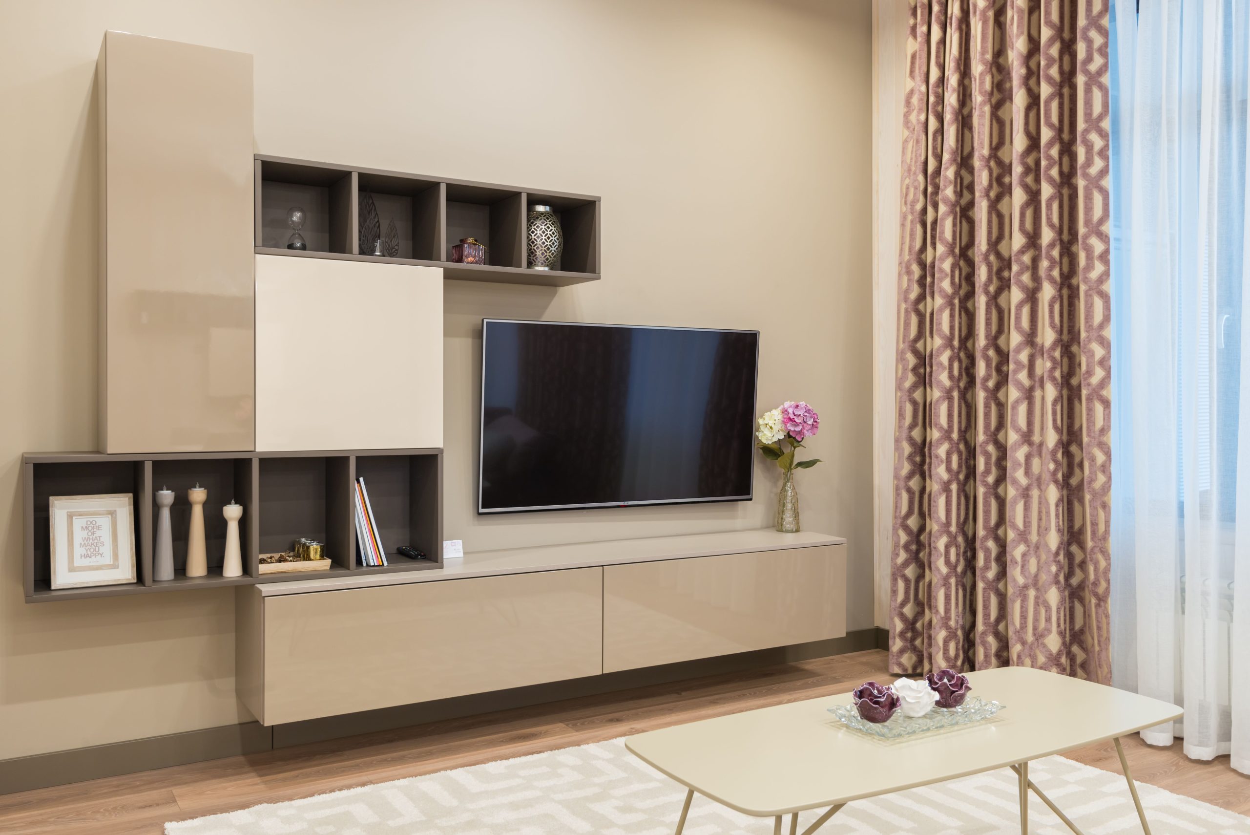 Simple modern TV feature wall